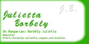 julietta borbely business card